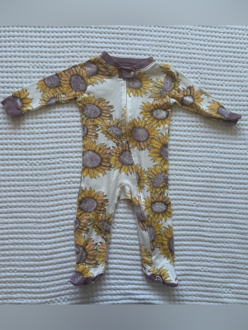 Burt’s Bees Baby Sunflower Print Organic Cotton Footie Sleeper 3–6M